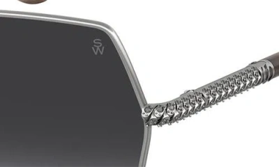 Stuart Weitzman 60mm Gradient Square Sunglasses In Black