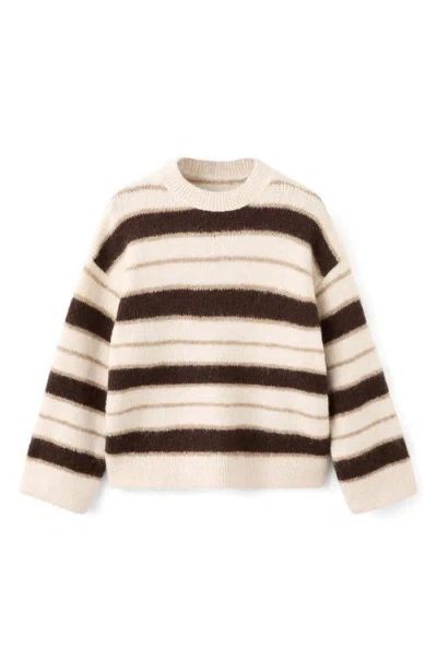 Mango Nuevayol Stripe Sweater In White