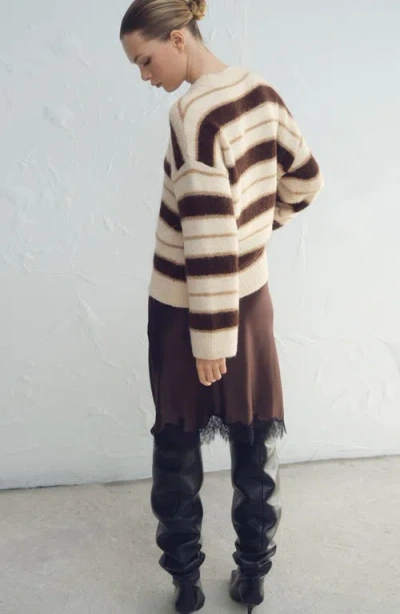 Mango Nuevayol Stripe Sweater In White