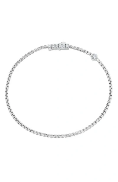 Crislu Layer Up Rounded Box Chain Bracelet In Silver