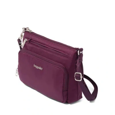 Baggallini Securtex Anti-theft Keepsake Crossbody In Purple