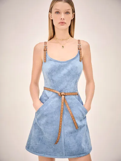 Alexis Kacen Mini Dress In Azure Blue