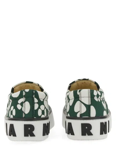 Marni X Carhartt Floral Print Slip On In Green