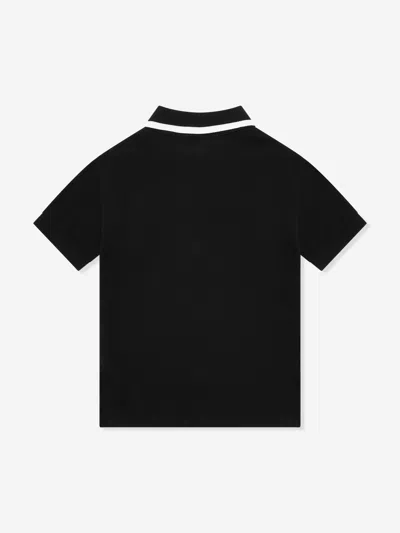 Dolce & Gabbana Boys Logo Polo Shirt In Black