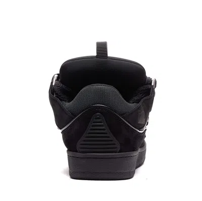 Lanvin Dark Blue Curb Sneakers In Black