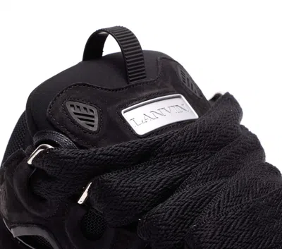 Lanvin Dark Blue Curb Sneakers In Black