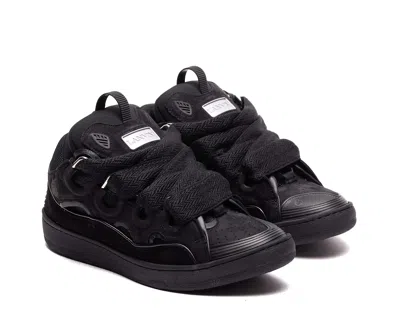Lanvin Dark Blue Curb Sneakers In Black