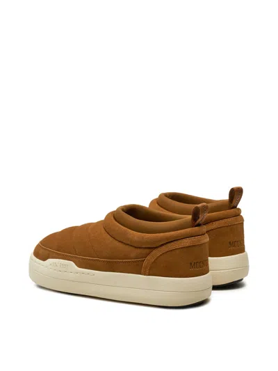Moon Boot Park Soft Suede Sneakers In Brown