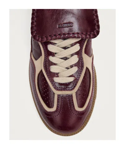 Alohas Tb.490 Club Patent Deep Burgundy Leather Sneakers In Brown