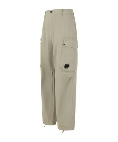 C.p. Company C.p.company Silver Blue Cotton Cargo Pants In Neutral
