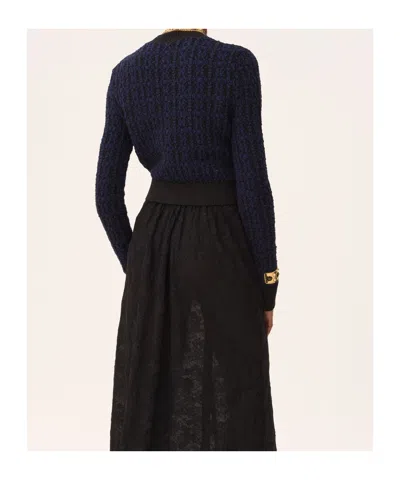 Chloé Navy Wool Pullover In Multi