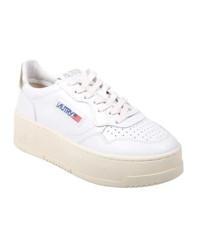Autry Platform Low Logo Patch Sneakers In White