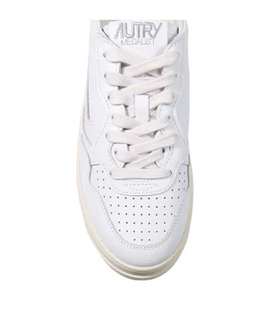 Autry Platform Low Logo Patch Sneakers In White