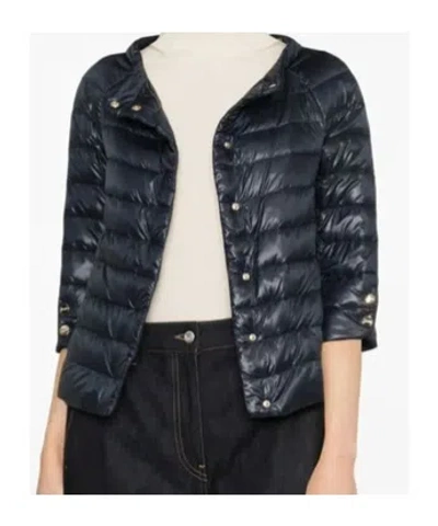 Herno Long-sleeved Down Jacket In Blue