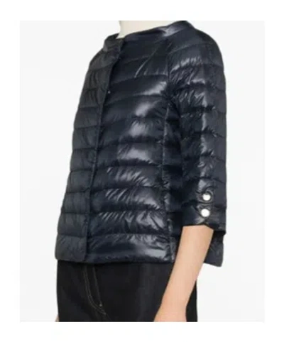 Herno Long-sleeved Down Jacket In Blue