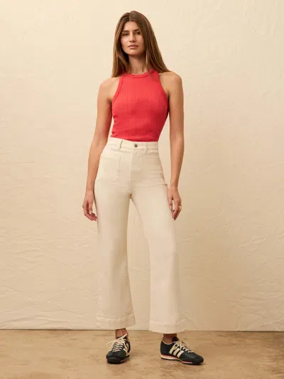 Faherty Stretch Terry Patch Pocket Pants In White