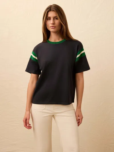 Faherty Sport Jersey Throwback T-shirt In Black