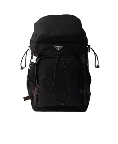 Prada Speedrock Rucksack Aus Re-nylon Und Leder In Brown