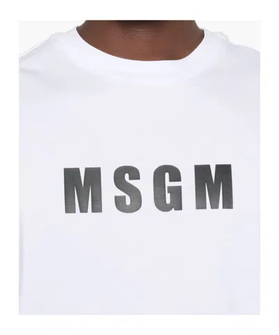 Msgm Logo-printed Crewneck T-shirt In White