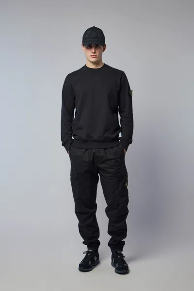 Stone Island Loose-fit Joggers With Pockets And Elasticateed Cuffs In Black