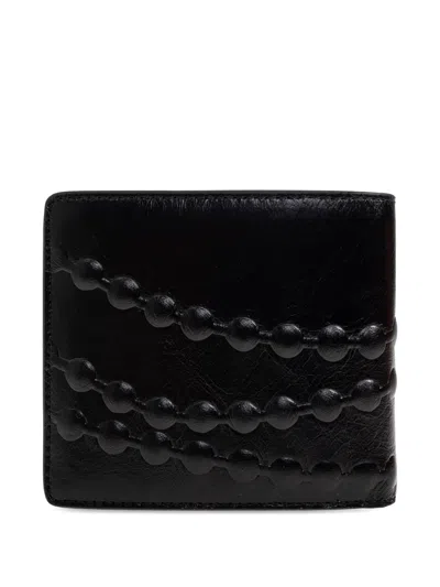 Diesel Embossed Bi-fold Wallet In Black