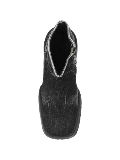 Diesel D-tex Platform Ankle Boots In Black