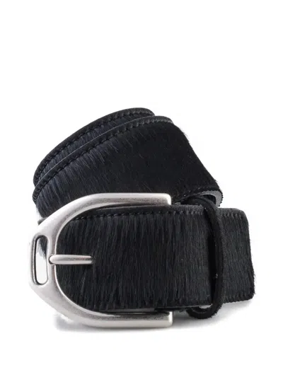 Molebo Pony Silver-tone Belt In Black