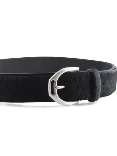Molebo Pony Silver-tone Belt In Black
