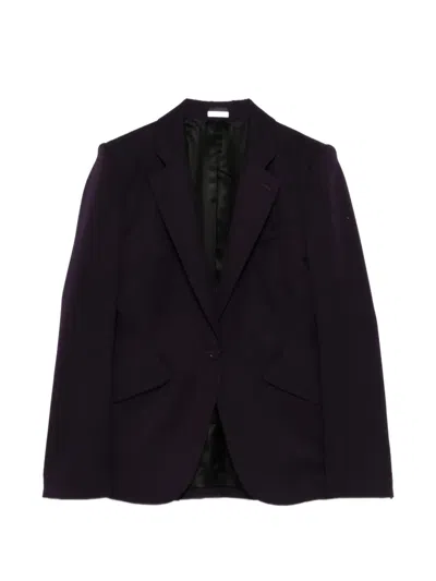 Alexander Mcqueen Grain De Poudre Wool Single-breasted Blazer In Purple