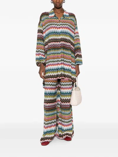 Missoni Zigzag Buttoned Top In Multi
