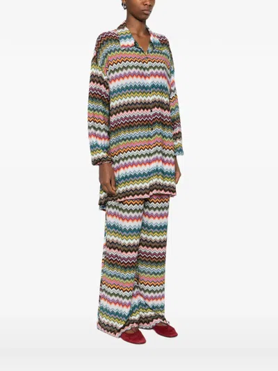 Missoni Zigzag Buttoned Top In Multi
