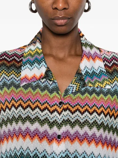 Missoni Zigzag Buttoned Top In Multi