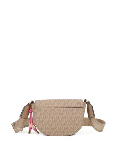 Michael Kors Monogram-pattern Shoulder Bag In Neutral