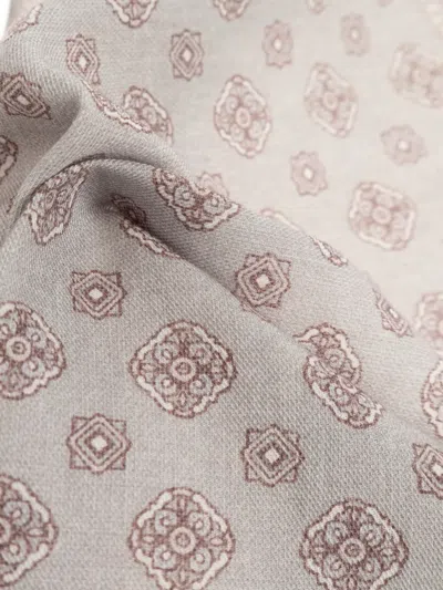 Eleventy Patterned Pocket Square In White