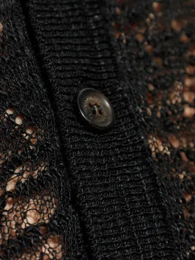 Dsquared2 Button-up Open-knit Shirt In Black