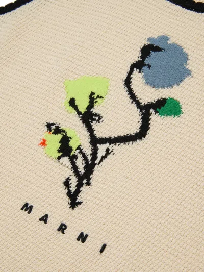 Marni Kids Floral Trim Top In Neutral