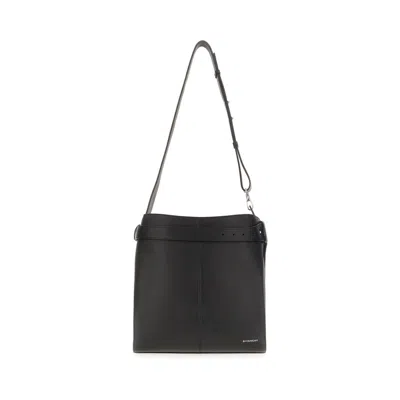 Givenchy Medium Belted Grained-leather Shoulder Bag In Black