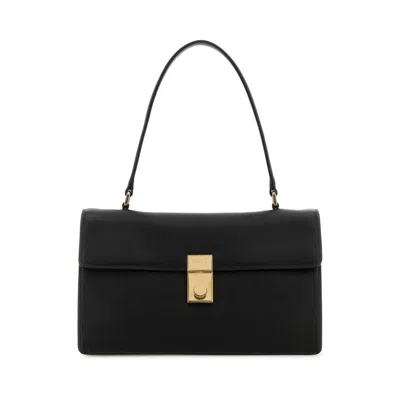 Prada Handbag Leather Structured Top Handle In Black