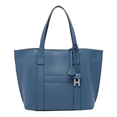 Hogan Medium Script H-charm Tote Bag In Blue