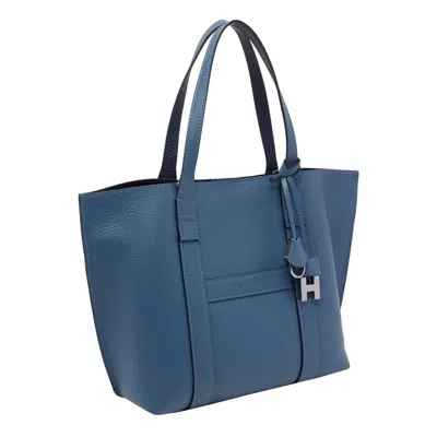 Hogan Medium Script H-charm Tote Bag In Blue