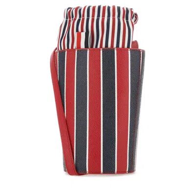 Thom Browne Printed Leather Mini Bucket Bag In Multi
