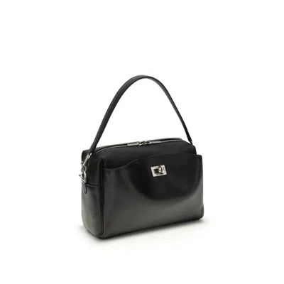 Balenciaga Rectangular Leather Handbag Top Handle In Black