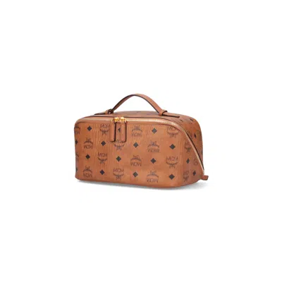 Mcm Rectangular Shape Side Strap Top Handle In Brown