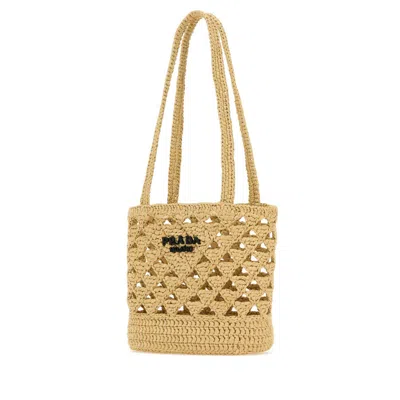Prada Straw Handbag In Neutral