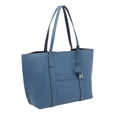 Hogan Script Shopping Bag Medium In Blue