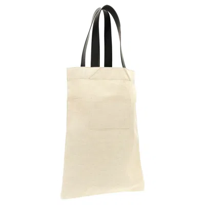 Jil Sander Large Rectangular Tote Bag With Dual Handles In Neutral