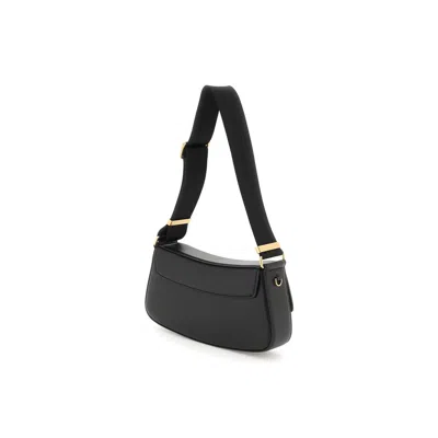 Stella Mccartney S-wave Logo Plaque Fold-over Shoulder Bag In Black