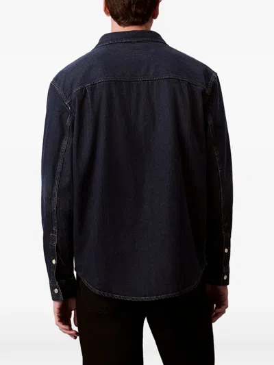 Calvin Klein Flap-pocket Overshirt In Blue