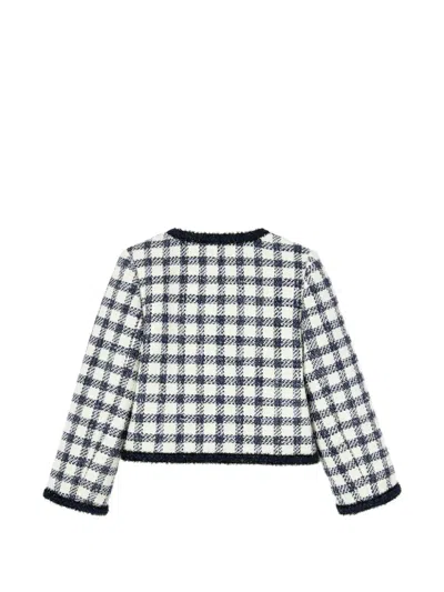 Self-portrait Check Bouclé Jacket In Multi