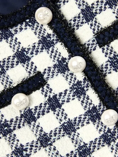 Self-portrait Check Bouclé Jacket In Multi